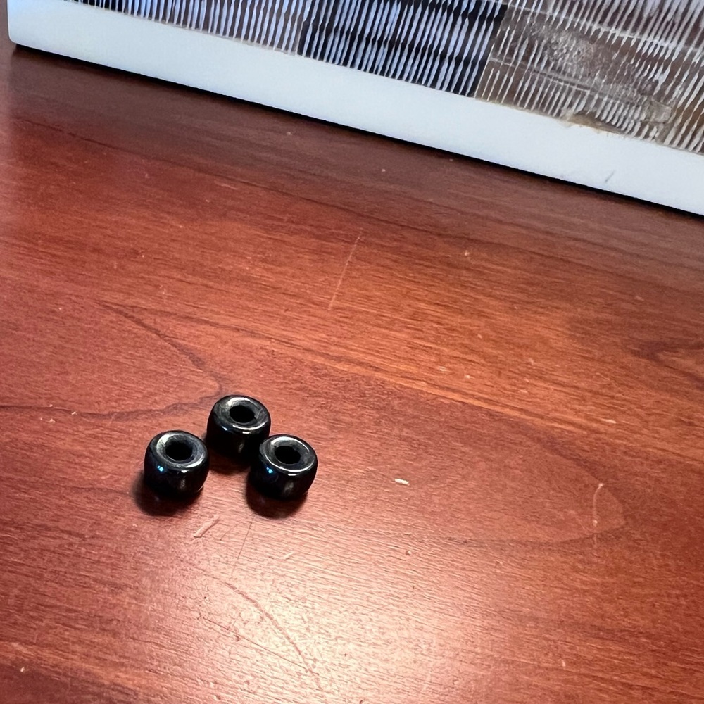 Forte Gunmetal Black Hematite Beads Set of 3